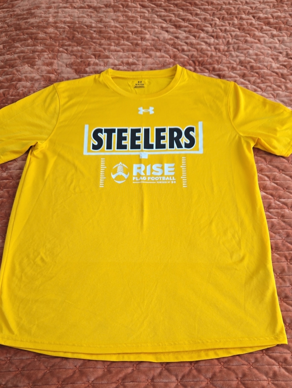 Under Armour Pittsburgh Steelers RISE Youth Flag Football Jersey Shirt Small